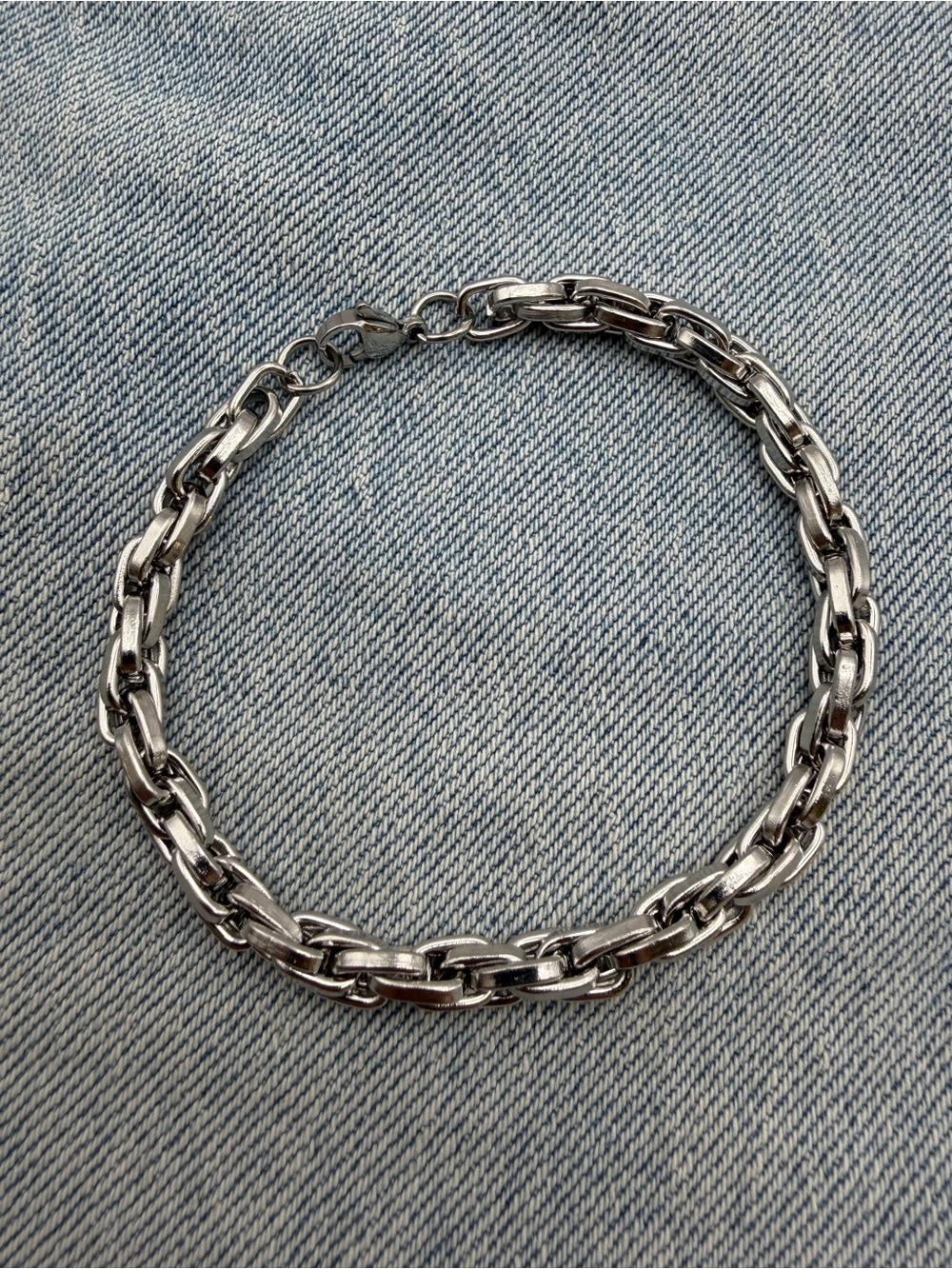 Silver Box Link Bracelet